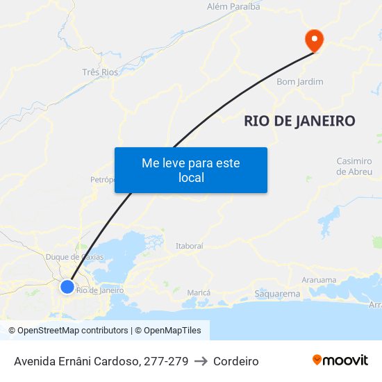 Avenida Ernâni Cardoso, 277-279 to Cordeiro map