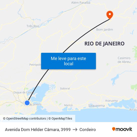 Avenida Dom Hélder Câmara, 3999 to Cordeiro map