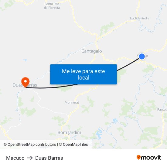 Macuco to Macuco map