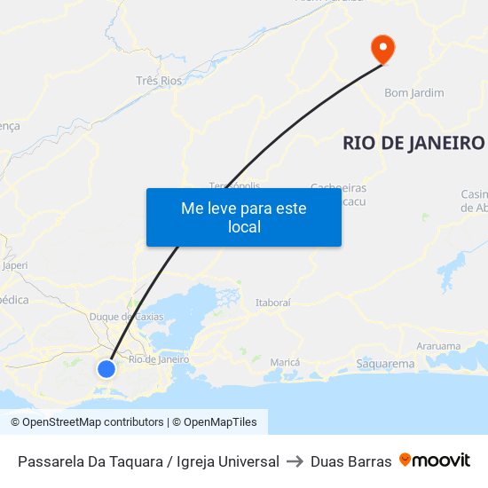 Passarela Da Taquara / Igreja Universal to Duas Barras map