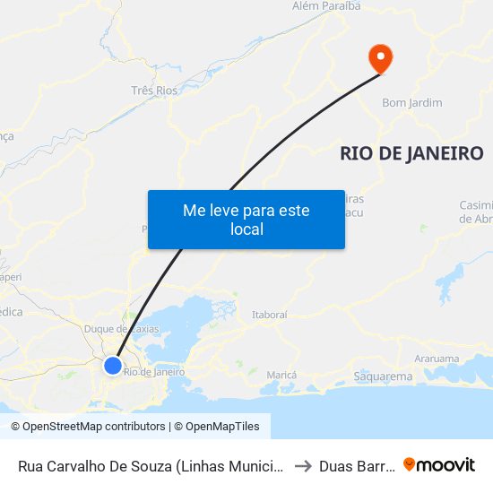 Rua Carvalho De Souza (Linhas Municipais) to Duas Barras map