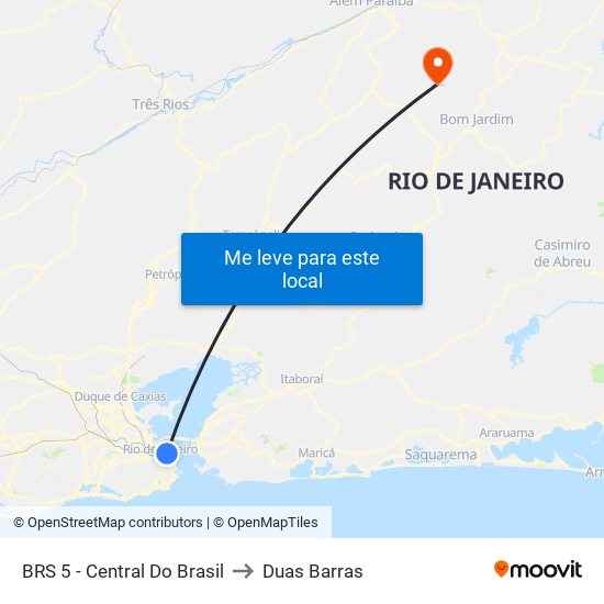 BRS 5 - Central Do Brasil to Duas Barras map