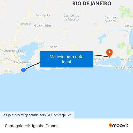 Cantagalo to Iguaba Grande map