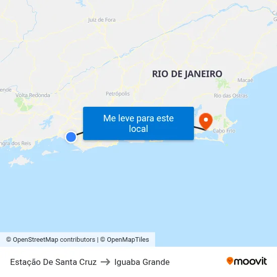 Estação De Santa Cruz to Iguaba Grande map