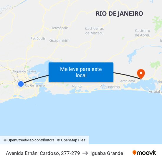 Avenida Ernâni Cardoso, 277-279 to Iguaba Grande map