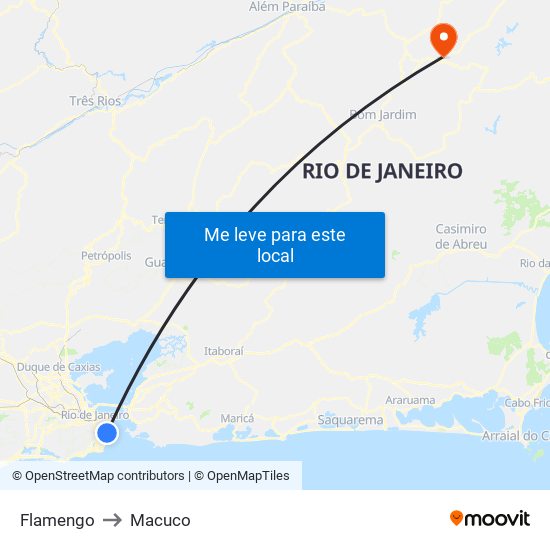 Flamengo to Macuco map