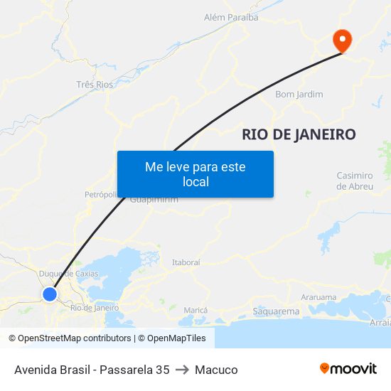 Avenida Brasil - Passarela 35 to Macuco map