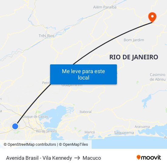 Avenida Brasil - Vila Kennedy to Macuco map