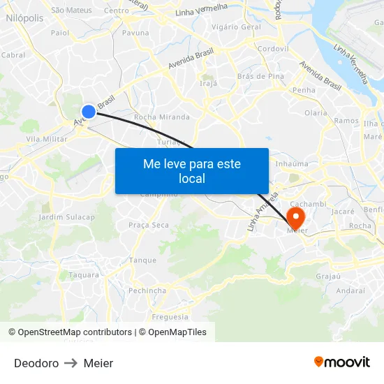 Deodoro to Meier map