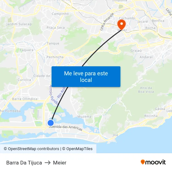 Barra Da Tijuca to Meier map