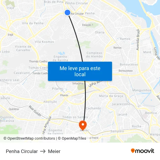 Penha Circular to Meier map