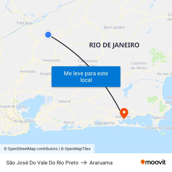 São José Do Vale Do Rio Preto to Araruama map