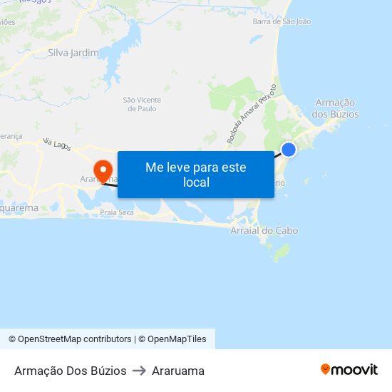 Armação Dos Búzios to Araruama map