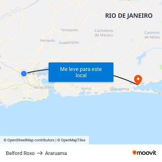 Belford Roxo to Araruama map