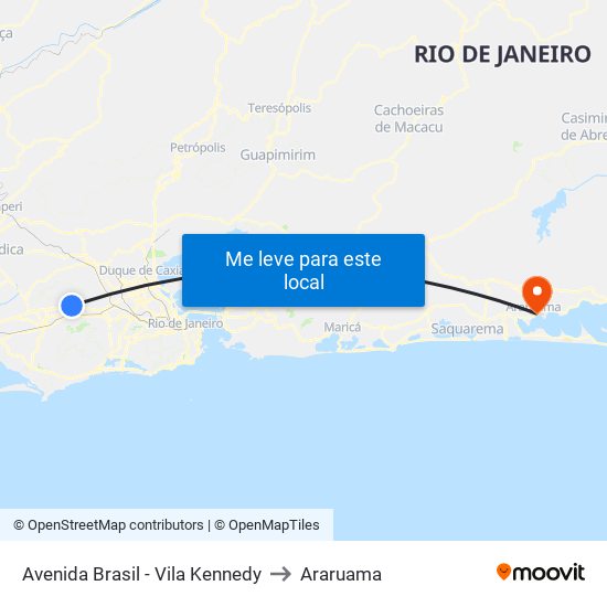 Avenida Brasil - Vila Kennedy to Araruama map