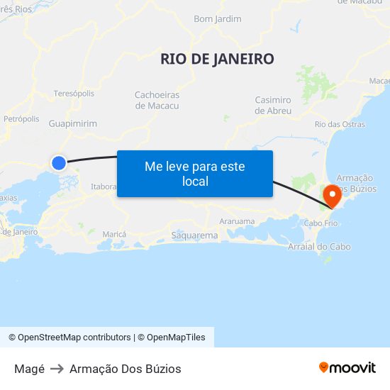 Magé to Armação Dos Búzios map