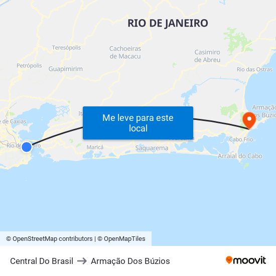 Central Do Brasil to Armação Dos Búzios map