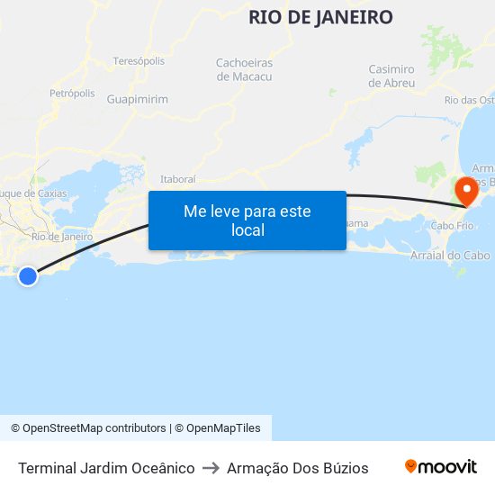 Terminal Jardim Oceânico to Armação Dos Búzios map