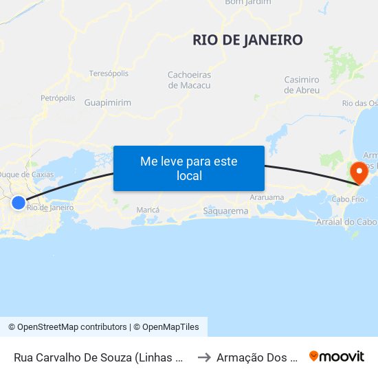 Rua Carvalho De Souza (Linhas Municipais) to Armação Dos Búzios map