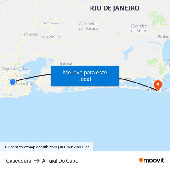 Cascadura to Arraial Do Cabo map