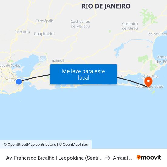 Av. Francisco Bicalho | Leopoldina (Sentido São Cristóvão / Rodoviária) to Arraial Do Cabo map