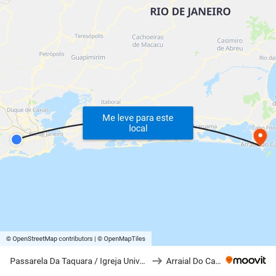 Passarela Da Taquara / Igreja Universal to Arraial Do Cabo map