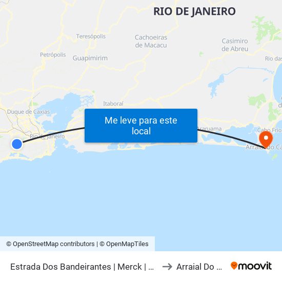 Estrada Dos Bandeirantes | Merck | Coca-Cola to Arraial Do Cabo map