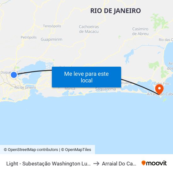 Light - Subestação Washington Luis to Arraial Do Cabo map
