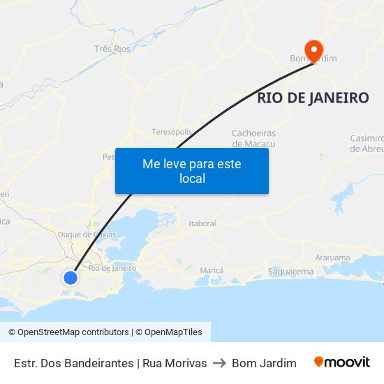 Estr. Dos Bandeirantes | Rua Morivas to Bom Jardim map