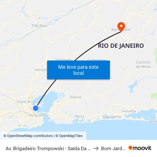 Av. Brigadeiro Trompowski - Saída Da Ilha to Bom Jardim map