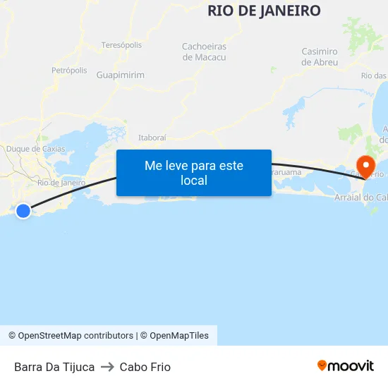 Barra Da Tijuca to Cabo Frio map