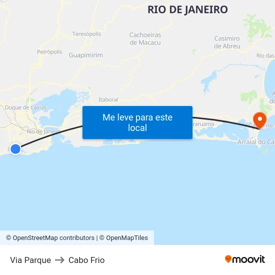 Via Parque to Cabo Frio map