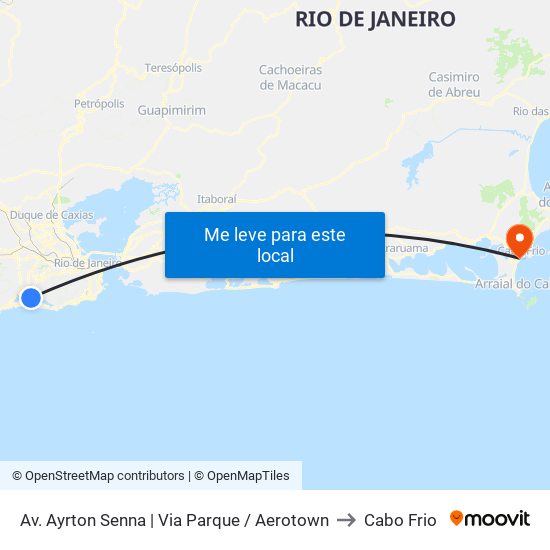Av. Ayrton Senna | Via Parque / Aerotown to Cabo Frio map