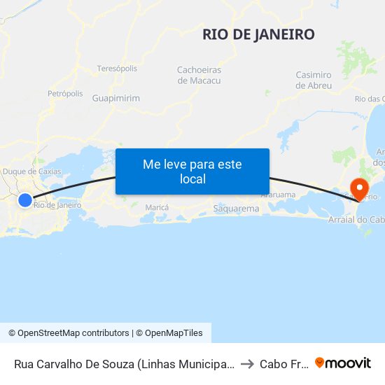 Rua Carvalho De Souza (Linhas Municipais) to Cabo Frio map
