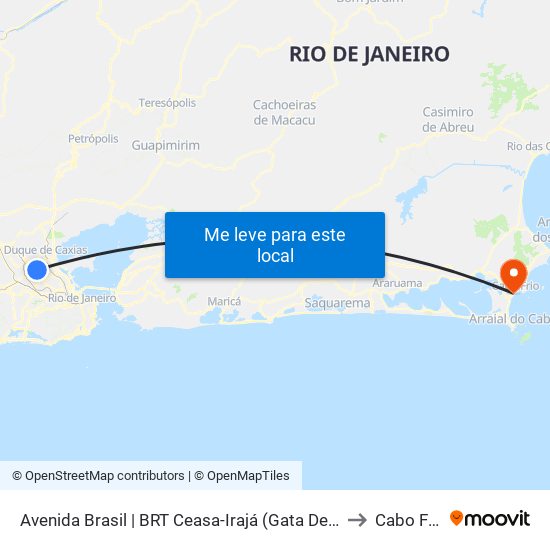 Avenida Brasil | BRT Ceasa-Irajá (Gata De Irajá) to Cabo Frio map