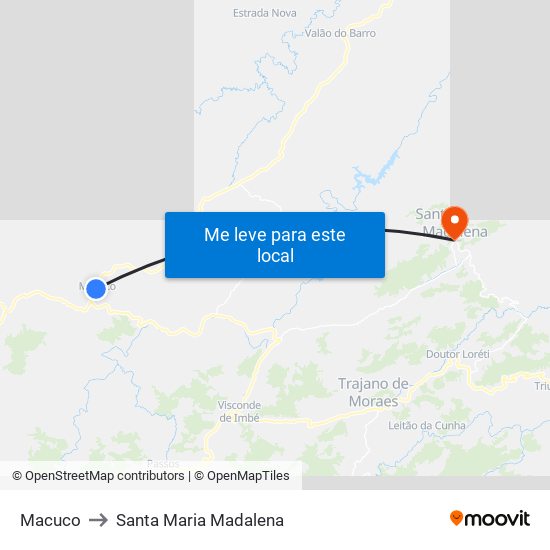 Macuco to Macuco map