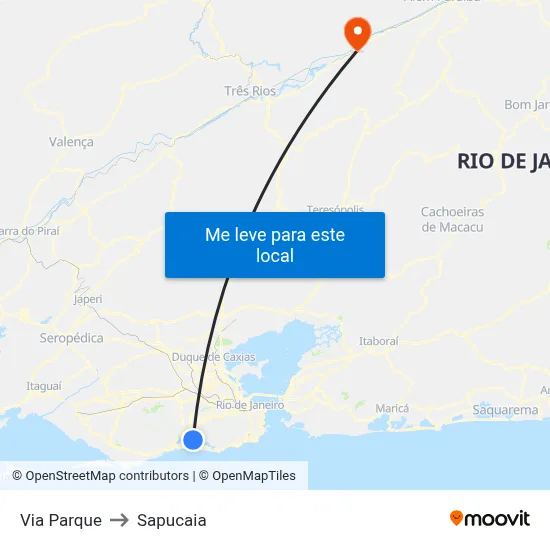 Via Parque to Sapucaia map