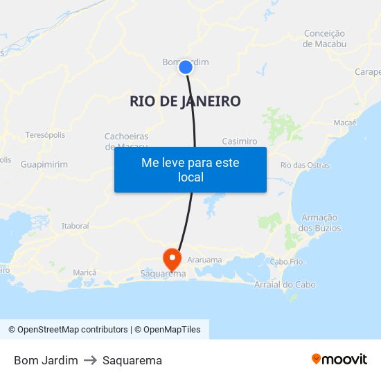 Bom Jardim to Saquarema map