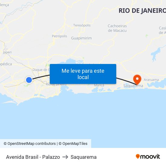 Avenida Brasil - Palazzo to Saquarema map