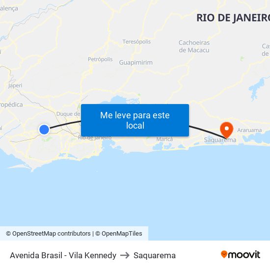 Avenida Brasil - Vila Kennedy to Saquarema map