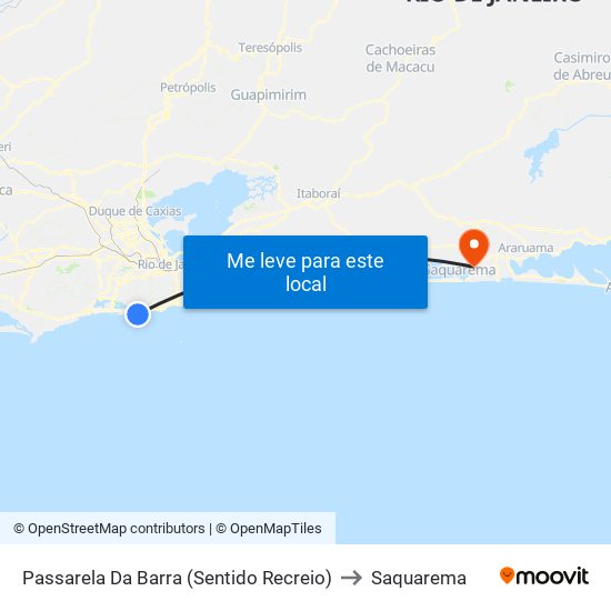 Passarela Da Barra (Sentido Recreio) to Saquarema map