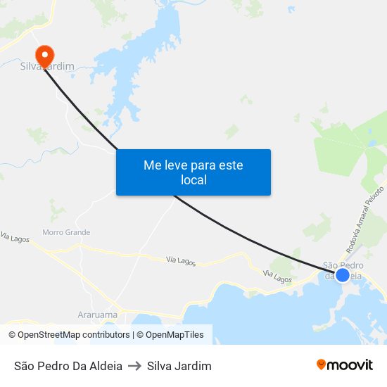 São Pedro Da Aldeia to Silva Jardim map