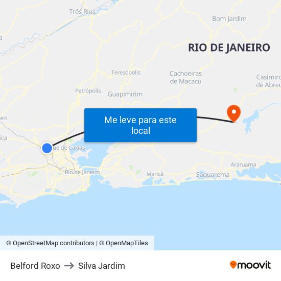 Belford Roxo to Silva Jardim map