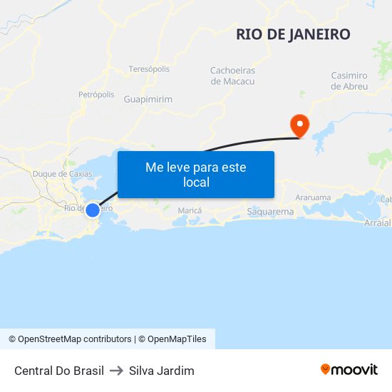 Central Do Brasil to Silva Jardim map