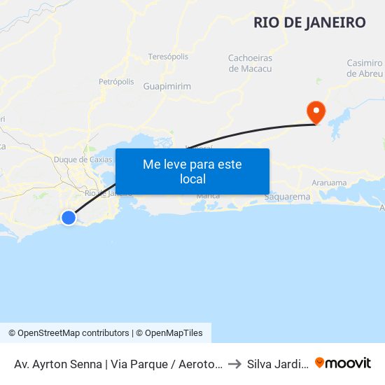 Av. Ayrton Senna | Via Parque / Aerotown to Silva Jardim map