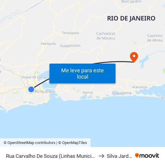 Rua Carvalho De Souza (Linhas Municipais) to Silva Jardim map