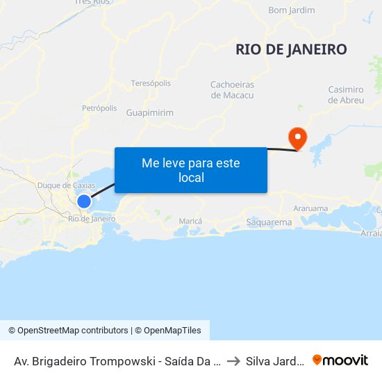 Av. Brigadeiro Trompowski - Saída Da Ilha to Silva Jardim map