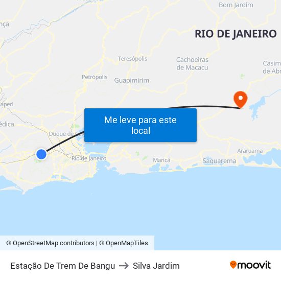 Estação De Trem De Bangu to Silva Jardim map