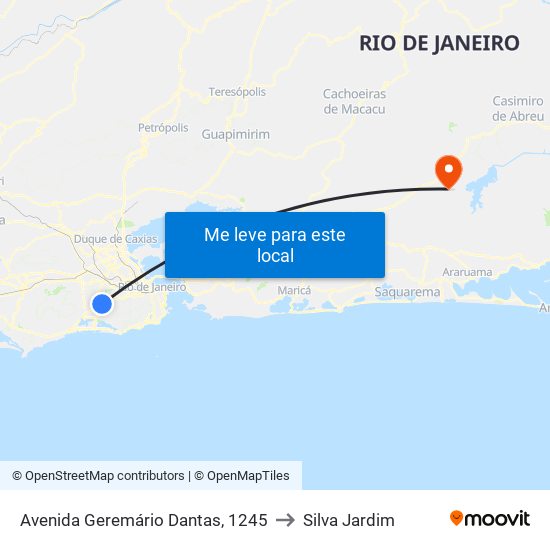 Rua Francisca Sales to Silva Jardim map