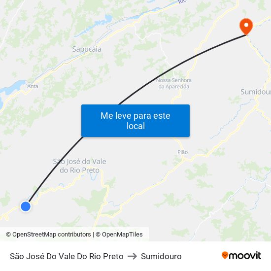 São José Do Vale Do Rio Preto to Sumidouro map